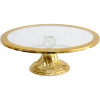 plat à gâteau, plat de service, plat à tarte Assiette du dîner Gold