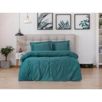 Housse de couette, housse de couette, linge de lit Set Bleu pétrole