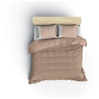 Housse de couette, housse de couette, linge de lit Set 100% Coton Mink Cream