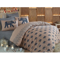 Housse de couette, housse de couette, linge de lit Set Bleu Beige