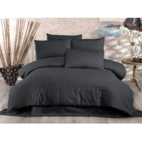 Housse de couette, housse de couette, linge de lit Set Anthracite