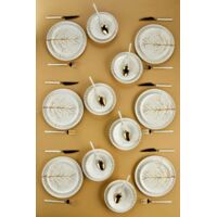 service de table Set 100% Céramique Blanc Gold
