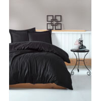 Housse de couette, housse de couette, linge de lit Set 100% Coton Noir