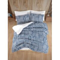 Housse de couette, housse de couette, linge de lit Set Bleu