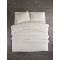 Housse de couette, housse de couette, linge de lit Set Cream Noir
