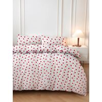Housse de couette, housse de couette, linge de lit Set Rouge Blanc