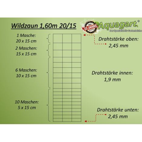 Bindedraht Edelstahl Aquagart 100m Wildzaun Forstzaun 100/15/15 + Z-Profil Zaunpfosten Weidezaun Kaufen Bei Wildzaun 180