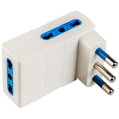 Adattatore Presa Salvaspazio Poly Pool - 2 Pezzi Con Interruttore Luce, 16A Bianco - Foto 2