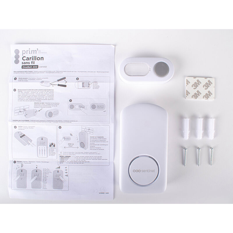 SCS SENTINEL, Campanello senza fili senza batterie, OneBell 100