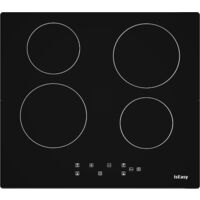 Vetroceramica Piano Cottura Elettrico - Incasso - 4 fuochi - Larghezza 60 cm - Nero