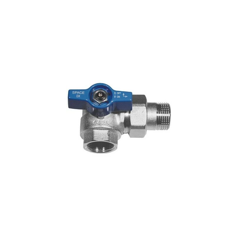 VALVOLA A SFERA SQUADRA PER COLLETTORI MANIGLIA BLU 1 sx DN 25 PN 40