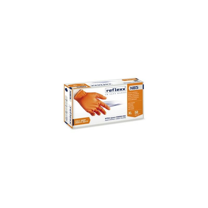 50 PZ GUANTI IN NITRILE FULL GRIP N85 Taglia L - Arancio