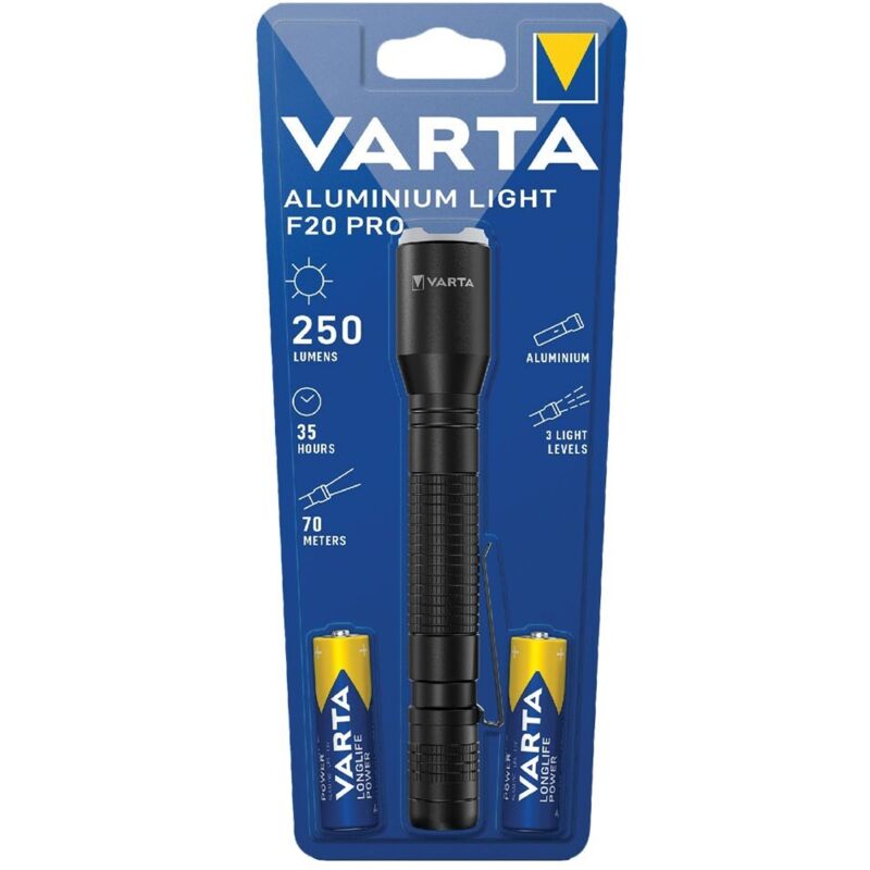 Torcia LED VARTA F20: Compatta, Alluminio, 100 Lumen, Messa A Fuoco Regolabile – Senza Batterie