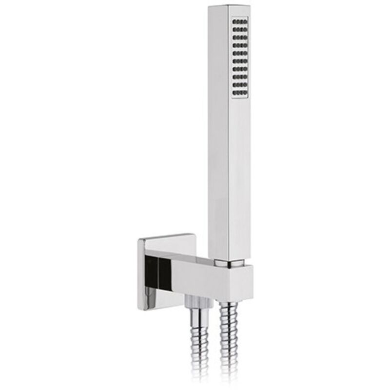 Presa Acqua Doccia In Ottone Cromato ERCOS – Quadrata Con Supporto Doccetta – Resistente E Facile Da Installare