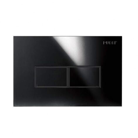 PLACCA PER CASSETTA INCASSO PUCCI ECO 2 PULSANTI LINEA MOD.2014 Nera Lucida PUCCI