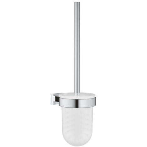 Grohe Essentials Cube Porta scopino completo cromo H 37,5 cm, accessori per il bagno con montaggio a parete