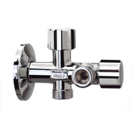 Va Albertoni Rubinetto dual N+S 1/2" con rosone 1/2 x 1/2 x 1/2 cromato ricambio rubinetteria (1/2)