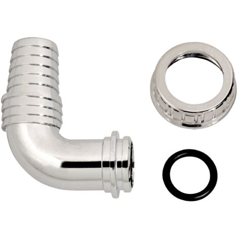 Pipetta curva per scarico lavatrice o lavastoviglie in pp cromato 1 - 17mm a 22mm