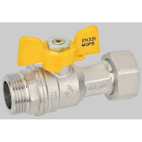 VALVOLA SFERA GAS M/F DADO GIREVOLE FARFALLA ALLUMINIO - 1/2 x 3/4