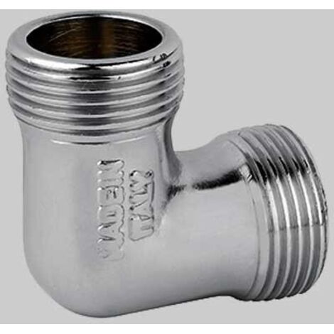 Raccordo curvo intermedio maschio maschio in ottone nichelato 1/2" x 1/2" TIEMME