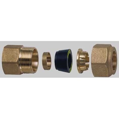 NIPLES FEMMINA CON KIT DI TENUTA PER TUBO RAME - 3/8 x 10