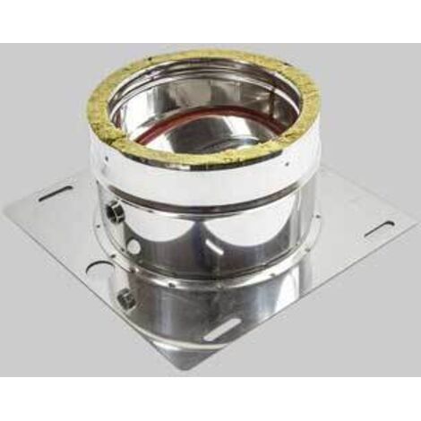 Piastra di base con scarico condensa doppia parete diametro 200/250 mm