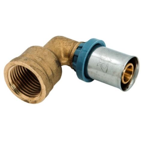 4009 Gomito ø20 x 3/4"F a 90° con derivazione femmina in ottone a pressare DeltaPress 4009200003001 (1/2)