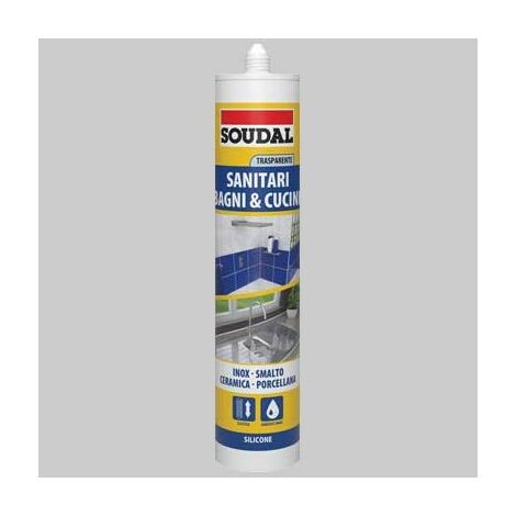 SILICONE ACETICO PER SANITARI SOUDAL ML 300 TRASPARENTE