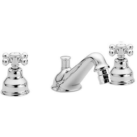 BATTERIA BIDET 3 FORI CON BOCCA EROGAZIONE VIOLA Cromo