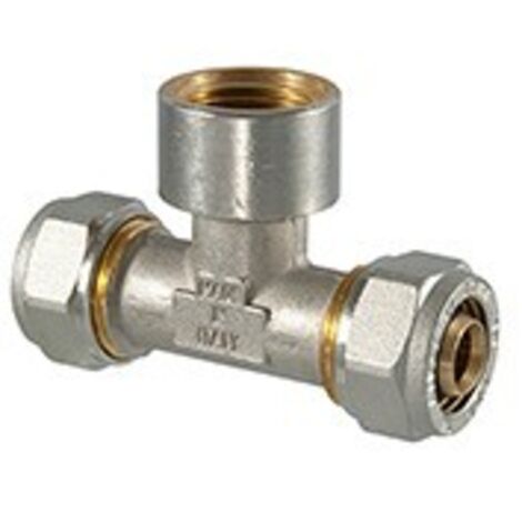 RACCORDO TEE FEMMINA A COMPRESSIONE PER MULTISTRATO 20 x 3/4 x 20