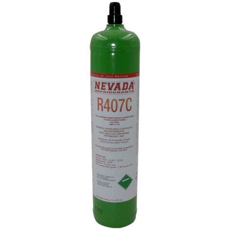 Bomboletta gas R407C refrigerante ricaricabile 850 gr bombola