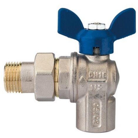 VALVOLA A SFERA A SQUADRA PER COLLETTORI CON FARFALLA IN ALLUMINIO BLU 1" DN 25 PN 30 RB