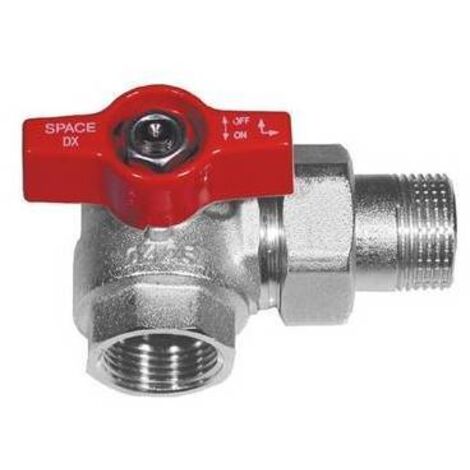 VALVOLA A SFERA SQUADRA PER COLLETTORI MANIGLIA ROSSA 3/4 sx   EFFEBI
