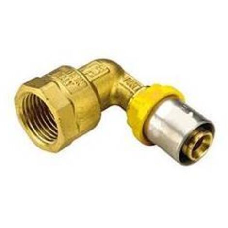 Raccordo per multistrato gas curvo femmina 26 x 3/4 TIEMME