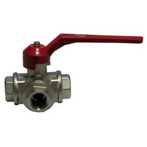 VALVOLA A SFERA A 3 VIE CON LEVA 1/2" (DN 15) 50 bar / 725 psi