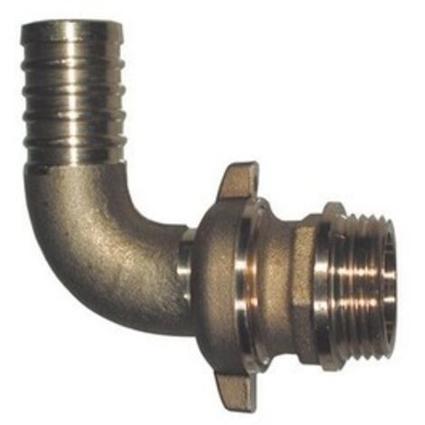RACCORDO PORTAGOMMA IN OTTONE CURVO PER POMPA 3/4 x Diam. 20