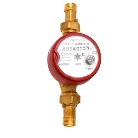 CONTATORE PER ACQUA CALDA 90° QUADRANTE ASCIUTTO Diam. 15 - 1/2 L. 110 METER