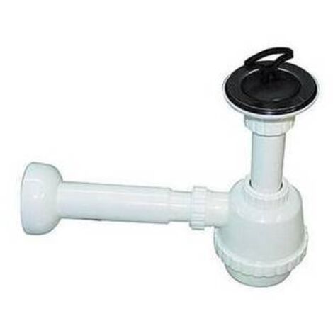SIFONE PVC 1 VIA C / PILETTA PER PORCELLANA CON CANOTTO 1"1/4 DH