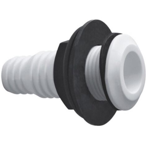 Raccordo cassone diritto in plastica 3/4" con ghiera con portagomma