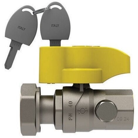 VALVOLA A SFERA GAS CON FARF. E SERRATURA FUTURGAS FEMMINA - GIREVOLE 1" X 1"1/4 DN 25