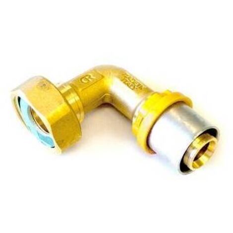 RACCORDO PER GAS CURVO CON GIRELLO E GUARNIZIONE PIANA 16 x 3/4 TIEMM