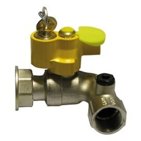VALVOLA A SFERA GAS F/GIRELLO A SQUADRA CON SERRATURA 1" x 1" 1/4 DN 25