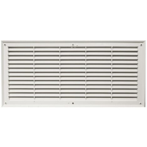 First Griglia di ventilazione rettangolare da sovrapporre senza rete in abs 500x227 mm interasse tra i fori 474x201 mm colore bianco per ambienti interni ed esterni