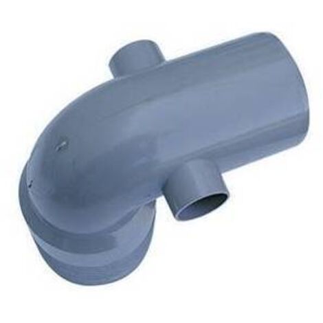 CURVA W.C. ALTA  2 ATTACCHI PVC GRIGIO Diam. 100 / 40