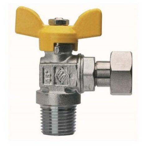 VALVOLA A SFERA PER GAS A SQUADRA FIL MASCHIO CON GIRELLO 1/2" x 1/2" RB