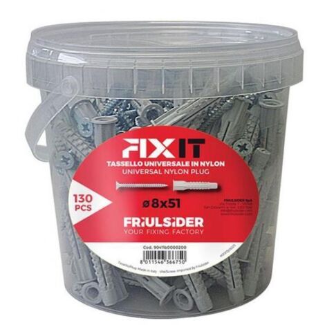 TASSELLO NYLON 'FIXIT' Ø 8 x 51 mm TSP 5 x 60 mm 130 pz
