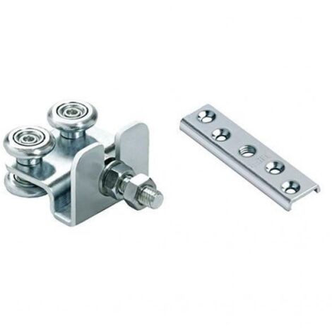 CARRELLO A 4 CUSCINETTI CON PIASTRA ART.40/24+42 piastrina ricambio 10 MA COMUNELLO (1/4)