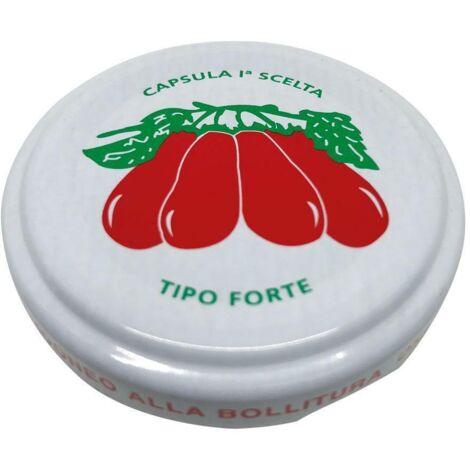 63 MM - 100 PZ - CAPSULE PER BARATTOLI - TAPPI PER BARATTOLO CONSERVE POMODORI (1/5)