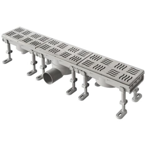 CANALE SIFONATO CON GRIGLIA INOX 1 CHIUSINO mm Lungh. 600 x Largh. 100 FIRST