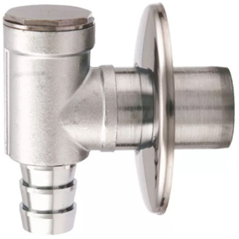 Sifone a muro per lavatrice 3/4" in ottone nichelato – Rosone in acciaio inox – Molla in acciaio inox – Scarico acque reflue – Itap (1/3)